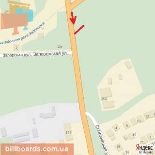 Билборд B в Берегово вул.Собранецька-Об'їзна-в'їзд до міста з КПП Ужгород, напрям - центр схема