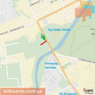 Білборд, Бігборд (Борд)  A у Берегово вул.Баб'яка (новий трансп.міст), район ТЦ Нова лінія, направление-вул.Воз'єднання, Капушанська схема