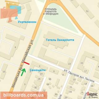 Billboard A in Beregovo st.Minajs'ka 3(Samocviti) - napram av.Svobodi scheme