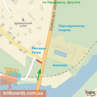 Billboard B in Beregovo st.Sumna-Ol'brahta -z'izd p tr.mosta, napram-st.Drugetiv scheme