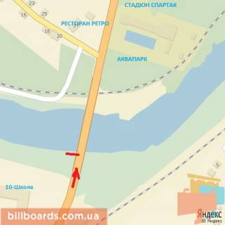 Билборд B в Берегово вул.Анкудінова(транспортний міст), напрям-Шумна схема