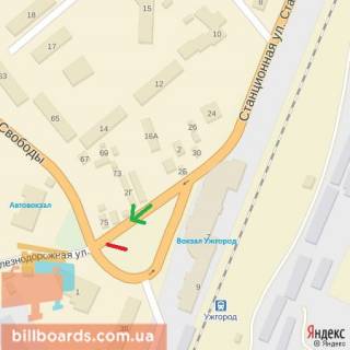 Billboard A in Beregovo pl.G.Kirpi-prosp.Svobodi, Zalizn.vokzal,Avtovokzal-na av.Svobodi scheme