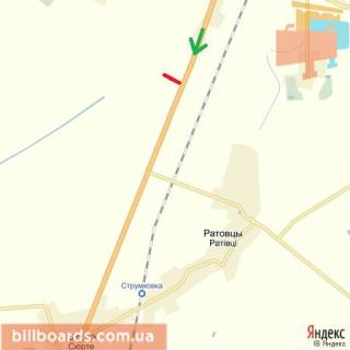 Білборд, Бігборд (Борд)  A у Ужгороді Автодорога Київ-Чоп, район с.Холмок-с.Сюрте,  напрям-Чоп, КПП Тиса (30 км) схема