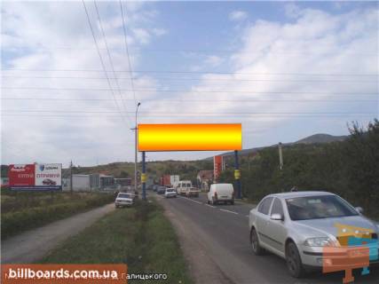 Білборд A у Мукачеві вул.Д.Галицького (обмежувач руху висогогабаритів), виїзд з міста на трасу Київ-Чоп, напр.-Ужгород, Львів Фото 1