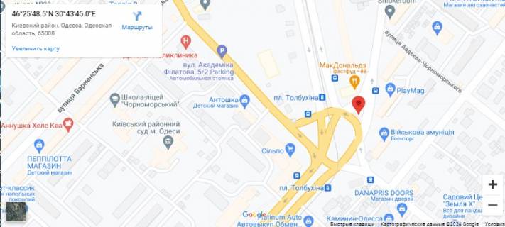 Призма A в Одессе Трибуни Героїв пл. (Толбухіна пл.). - ул.Краснова( въезд в Макдональдс) (Призма левая) - 499588 схема