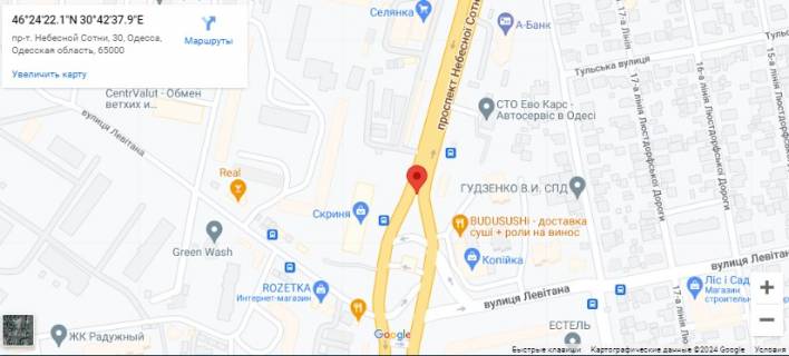 Призматрон, Призма A у Одесі Небесної Сотні просп. (Маршала Жукова просп.)-вул.Левітана ПРИЗМА (в центр) - 499569 схема