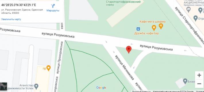 Призма A в Одессе Розумовского - ул.Старопортофранковская ( из центра)ПРИЗМА - 499583 схема