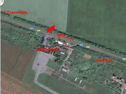 Билборд A в Тернопільських трасах, 3х6  Виїзд з Аеропорта (в місто) схема
