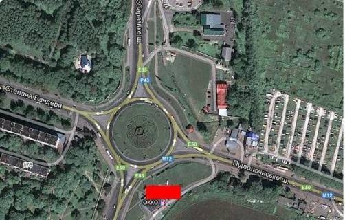 Билборд A в Тернополе, 3х6  Збаразьке кільце - АЗС "ОККО" зправа схема