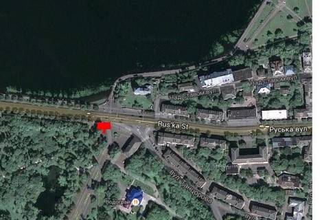 Billboard A in Ternopil, 3х6  st. Rus'ka - vhid v park Topil'ce scheme
