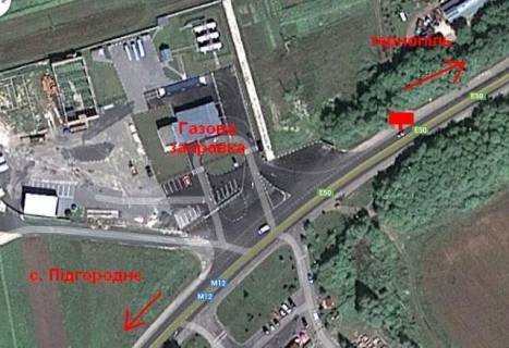 Билборд B в Тернопільських трасах, 3х6  Бережанська - Підгороднє Б 3 (в місто) зліва схема
