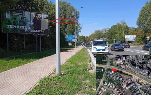 Билборд B в Тернополе, 3х6  вул. С. Будного - поворот с. Петрики на підйомі фото 1