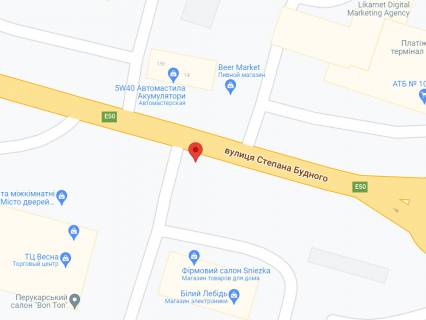 Билборд B в Тернополе, 3х6  вул. С. Будного - м-н "Білий Лебідь" - ринок Західний схема