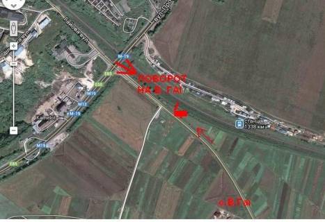 Билборд A в Тернополе, 3х6  Виїзд з В. Гаїв - Тернопіль схема