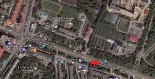 Билборд B в Тернополе, 3х6  вул. С.Бандери - 20 м магазин Орбіта схема