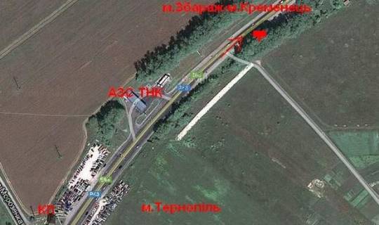 Билборд A в Тернопільських трасах, 3х6  Кременецька траса 2 А (з міста) схема