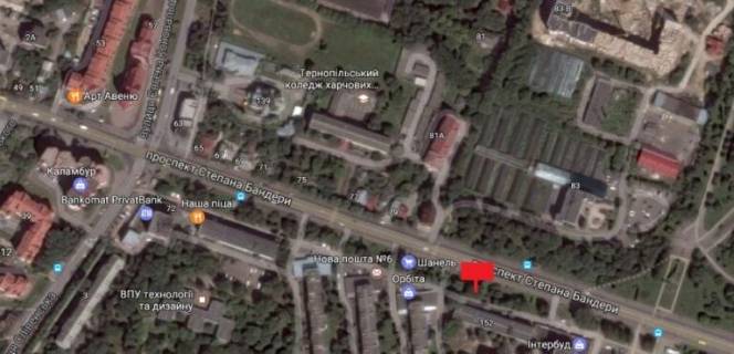 Billboard A in Ternopil, 3х6  st. S.Banderi - 20 m magazin Orbita scheme