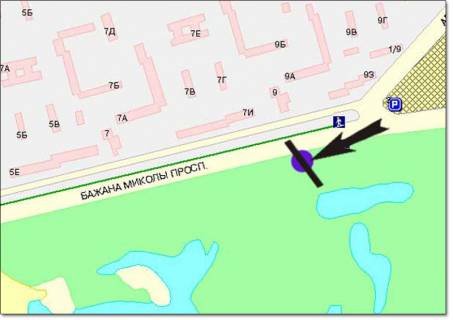 Billboard B in Kyiv av. Bazana, st.M. Virlica scheme