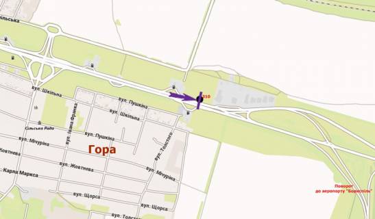Билборд B в Киеве Бориспільське шосе, 32,км, автосалон Порше схема