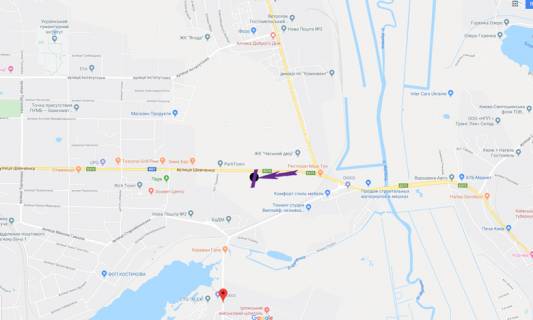 Билборд B в Киеве Гостомельське шосе, 24500, вул. Шевченка схема