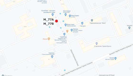 Билборд B в Кропивницкий (Кировоград) Незалежності вул. (Космонавта Попова) (будівельний магазин"Август") схема
