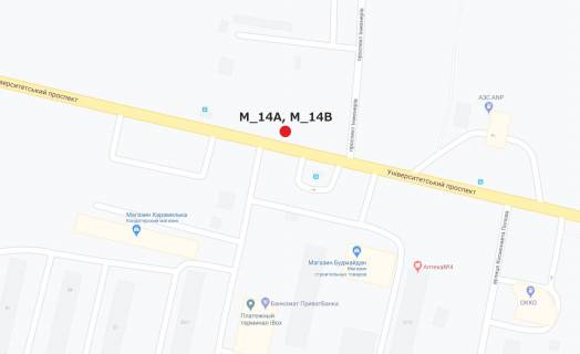 Билборд B в Кропивницкий (Кировоград) проспект Університетський (перед  "Епіцентром") схема