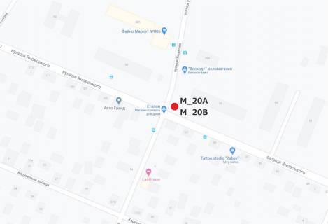 Билборд A в Кропивницкий (Кировоград), 3x6  вул. Яновського- Святослава Хороброго вул. (Ушакова) (по направленню к Європейскому ринку) схема