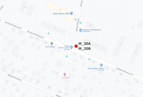 Билборд B в Кропивницкий (Кировоград) вул. Яновського- Святослава Хороброго вул. (Ушакова) (по направленню к Європейскому ринку) схема