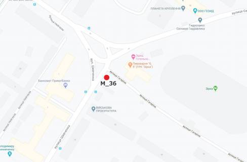 Билборд A в Кропивницкий (Кировоград) вул. Шевченка (біля стадіону, Університета Винниченка) схема