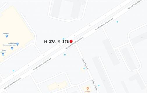 Билборд B в Кропивницкий (Кировоград) Юрія Коваленка вул. (Маршала Конєва)-Леоніда Каденюка вул. (Пацаєва) (гіпермаркет "Велмарт") схема