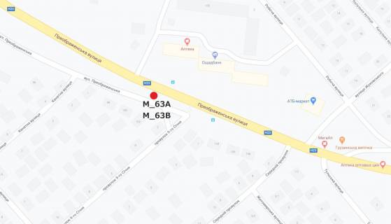 Билборд A в Кропивницкий (Кировоград) вул. Преображенська - пров.Середній виїзд на Кривий Ріг схема