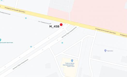 Билборд B в Кропивницкий (Кировоград), 3x6  Євгена Тельнова вул (Правди просп.)- Юрія Коваленка вул. (Маршала Конєва)(университет "КИСМ") схема