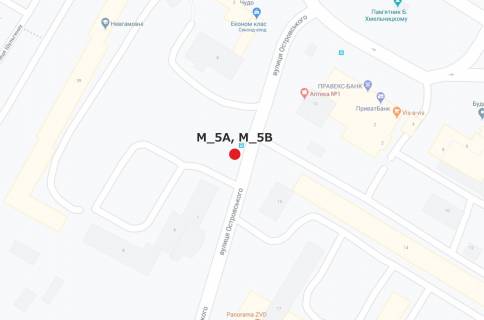 Билборд B в Кропивницкий (Кировоград) пл. Б.Хмельницького - вул. Островського схема
