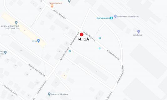 Билборд A в Кропивницкий (Кировоград), 3x6  вул. Поповича - вул. Вокзальна (навпроти залізничного вокзала) схема