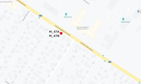 Билборд B в Кропивницкий (Кировоград) Героїв-земляків вул. (Короленка) - вул. Миколи Левицького (навпроти Льотної академії) схема