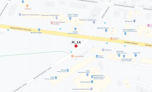 Billboard A in Kropyvnytskyi (Kirovograd), 3x6  st. E.Tel'nova-st. akademika Tamma (Kritij rinok) scheme