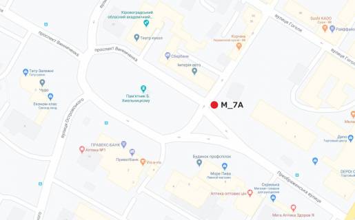 Білборд, Бігборд (Борд)  A у Кропивницький (Кіровоград), 3x6  пл. Б.Хмельницкого - вул.Чорновола (перед ТЦ "Depot") схема
