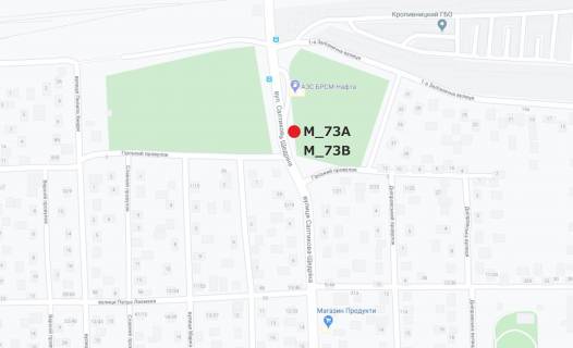 Билборд A в Кропивницкий (Кировоград), 3x6  Юрія Шевельова вузл. (Салтикова-Щедрина) (заправка БРСМ) схема