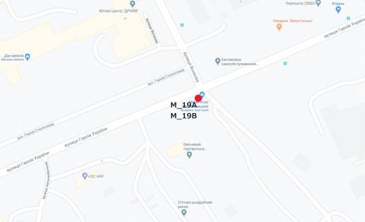 Билборд A в Кропивницкий (Кировоград) вул. Героїв-рятувальників (Волкова)-вул.Героїв України (овочевий ринок) схема