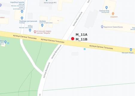 Билборд B в Кропивницкий (Кировоград), 3x6  Соборна вул. ( 50 років Жовтня)- ул. Вокзальная(Ст.автовокзал,рынок"ЧерЁмушки") схема