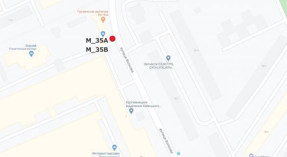 Білборд, Бігборд (Борд)  B у Кропивницький (Кіровоград) вул. Героїв-рятувальників (Волкова) 2 схема