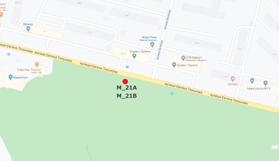 Билборд B в Кропивницкий (Кировоград) Євгена Тельнова вул (Правди просп.) (навпроти супермаркета АТБ, перед "Маркет ОПТ") схема