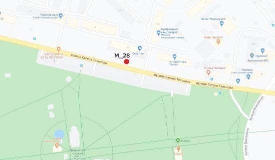 Билборд A в Кропивницкий (Кировоград) Євгена Тельнова вул (Правди просп.) (маг. Супутник) схема