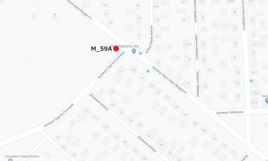 Билборд A в Кропивницкий (Кировоград), 3x6  вул. Руслана Слободянюка - вул.Сергія Сенчєва (перукарня) схема