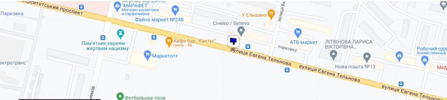Білборд, Бігборд (Борд)  A у Кропивницький (Кіровоград) Євгена Тельнова вул (Правди просп.) (навпроти супермаркета АТБ, перед "Маркет ОПТ") схема
