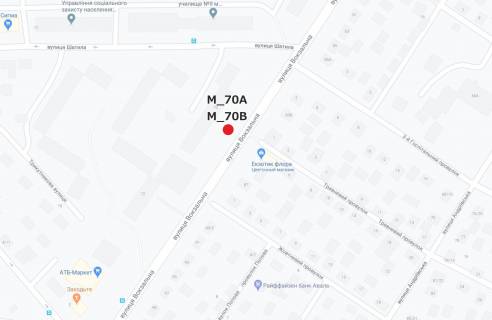 Билборд B в Кропивницкий (Кировоград), 3x6  ул. Вокзальная (перед старым автовокзалом,супермаркет "АТБ") схема
