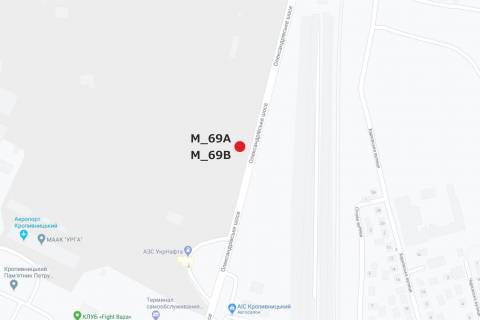 Билборд A в Кропивницкий (Кировоград) вул. Олександрійське шосе (аеропорт) в’їзд в місто зі сторони м. Дніпро схема