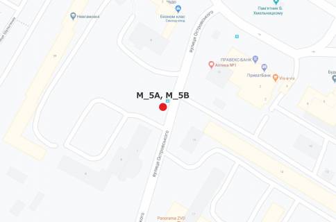Билборд B в Кропивницкий (Кировоград), 3x6  пл Хмельницкого - ул Островского схема