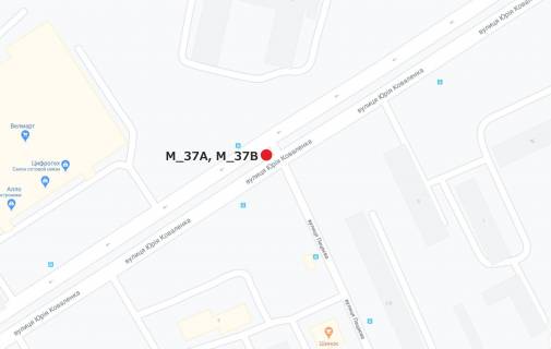 Билборд B в Кропивницкий (Кировоград) Юрія Коваленка вул. (Маршала Конєва)-Леоніда Каденюка вул. (Пацаєва) (гіпермаркет "Велмарт") схема