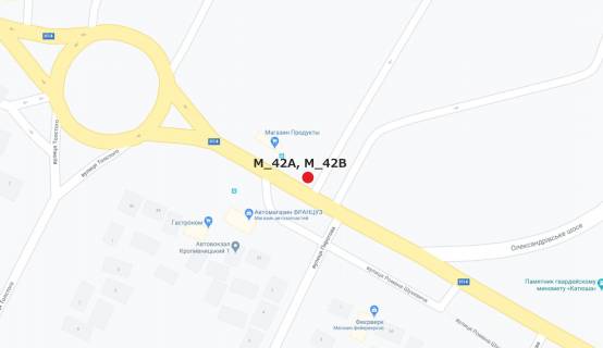 Билборд B в Кропивницкий (Кировоград) вул. Шухевича (біля автовокзалу №1) схема
